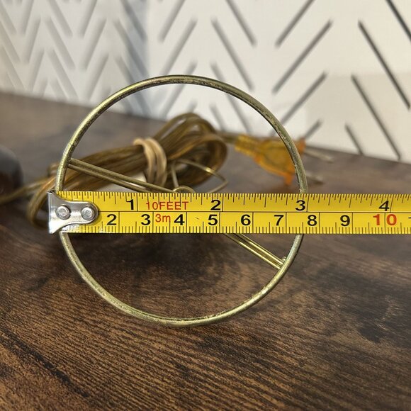 Vintage Brass Pineapple Lamp Wood Base Tropical Decor 10” Table Light - No Shade - Picture 12 of 14